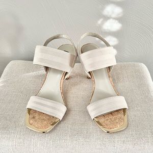 DKNY Bryson Beige/Nude Cork Slingback Heels